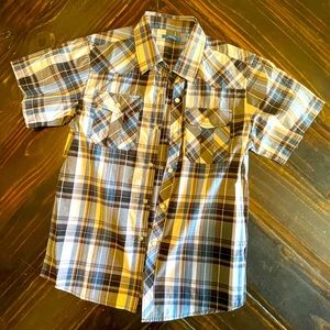 Boys plaid Pearl snap shirt